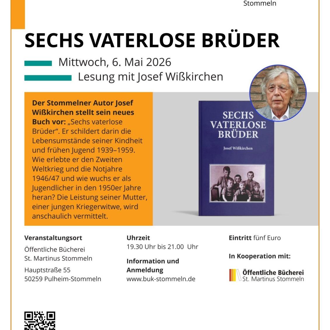 26-0050 buk Plakat Lesung Sechs vaterlose Brüder Wißkirchen