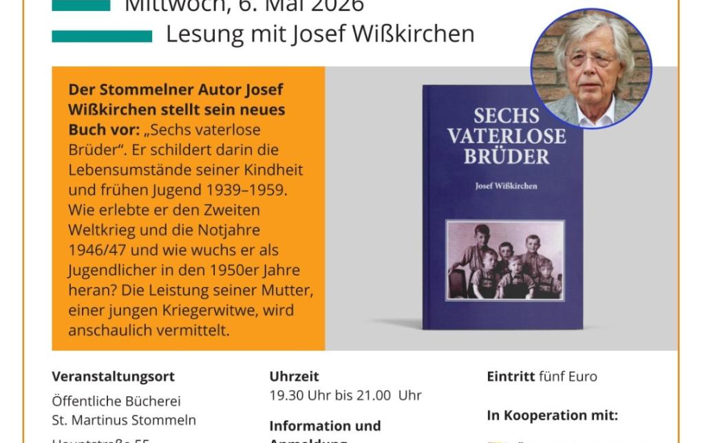 26-0050 buk Plakat Lesung Sechs vaterlose Brüder Wißkirchen