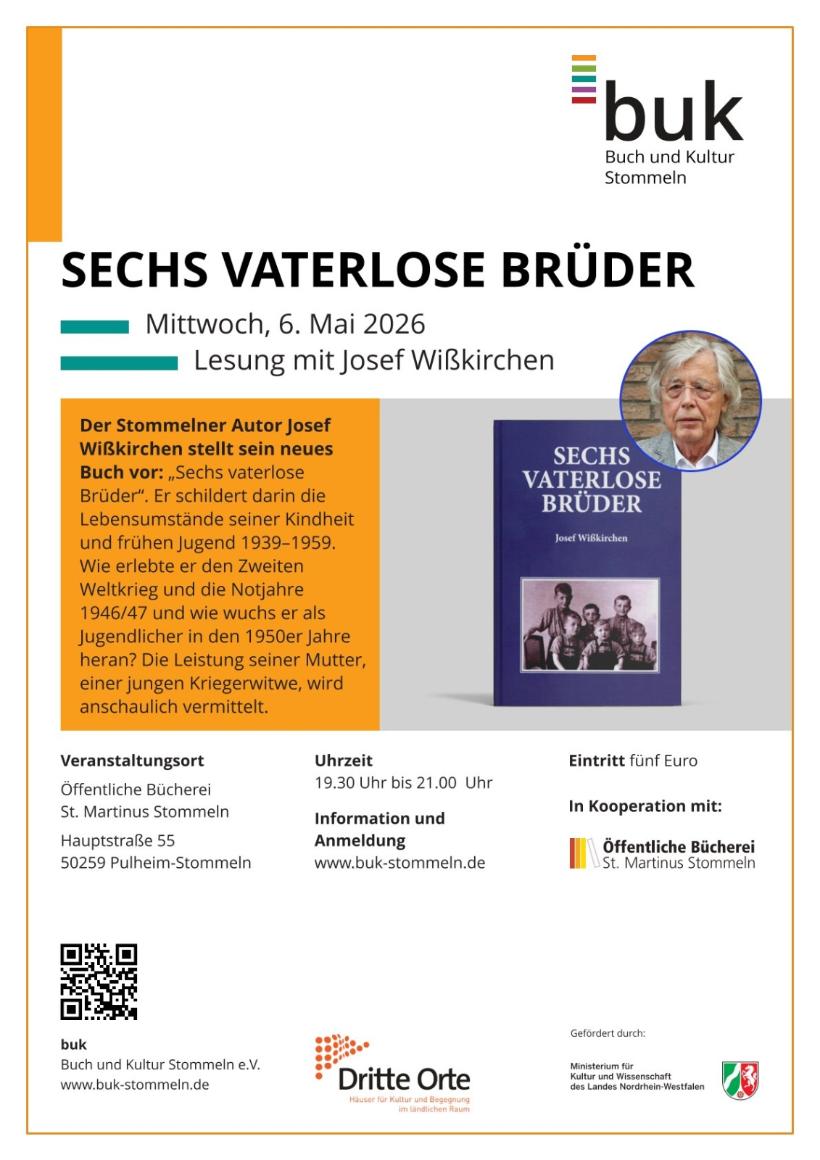 26-0050 buk Plakat Lesung Sechs vaterlose Brüder Wißkirchen