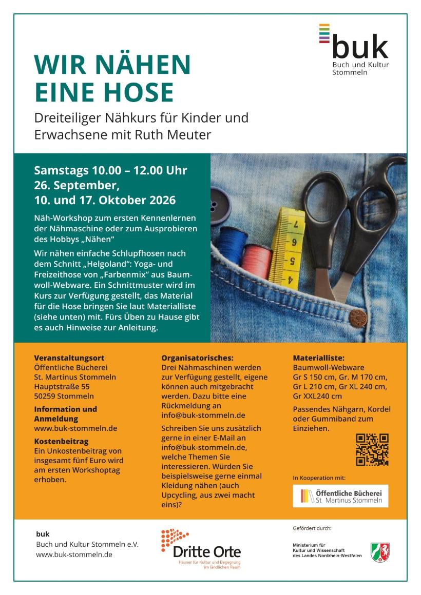 26-0110 buk Plakat Nähkurs Hose