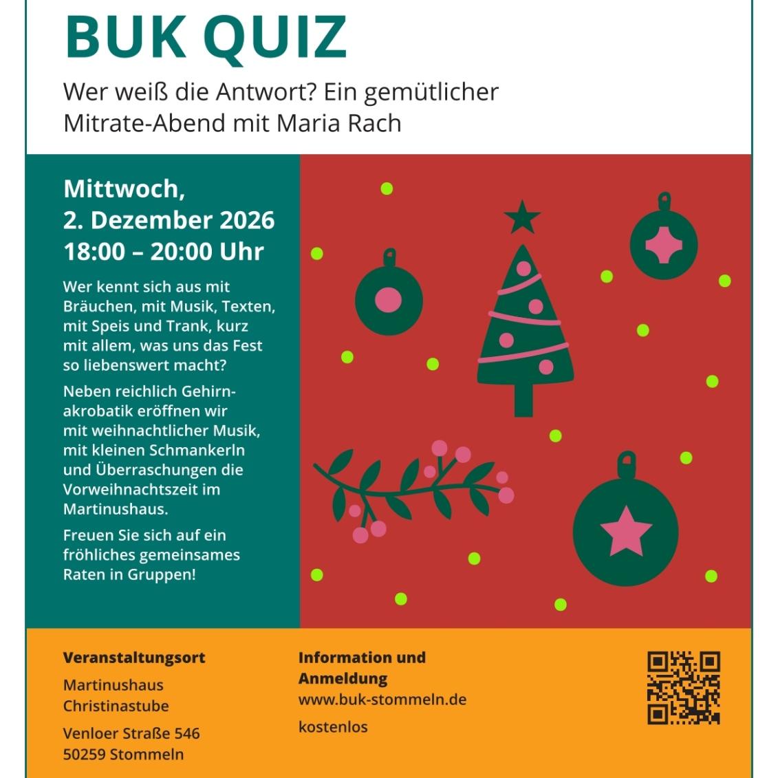 26-0112 buk Plakat Weihnachts buk Quiz