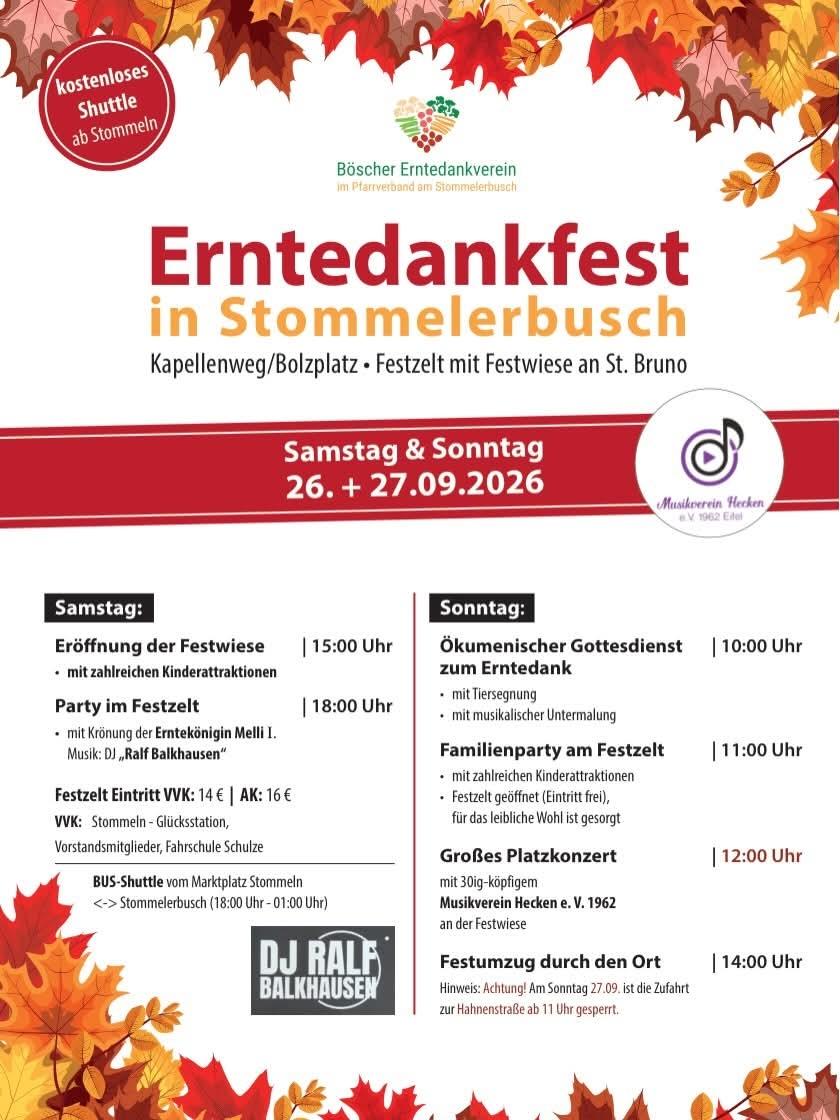 Erntedankfest 2026